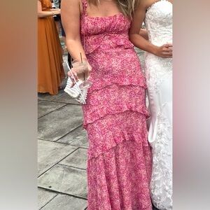 Astr Pink Floral Maxi Dress